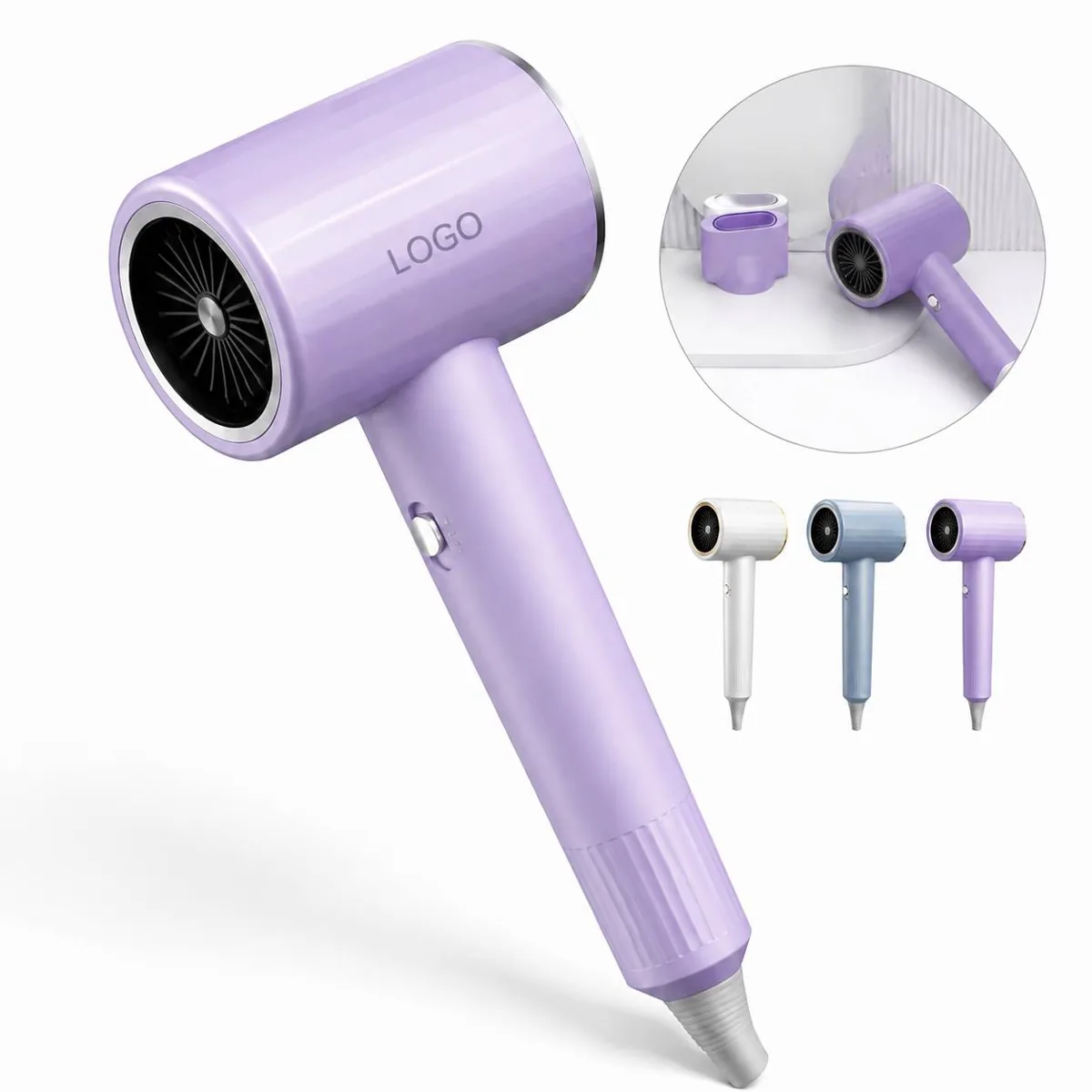 Low Noise Hair Dryer, Fast Drying, Magnetic Nozzle, Ionic