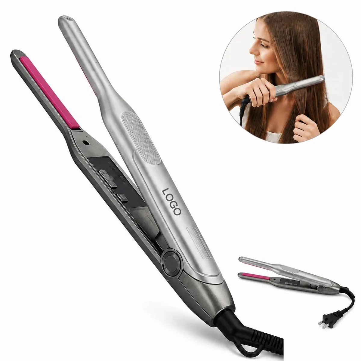 Mini Ceramic Hair Straightener, 5 Heat Settings, Auto Shut