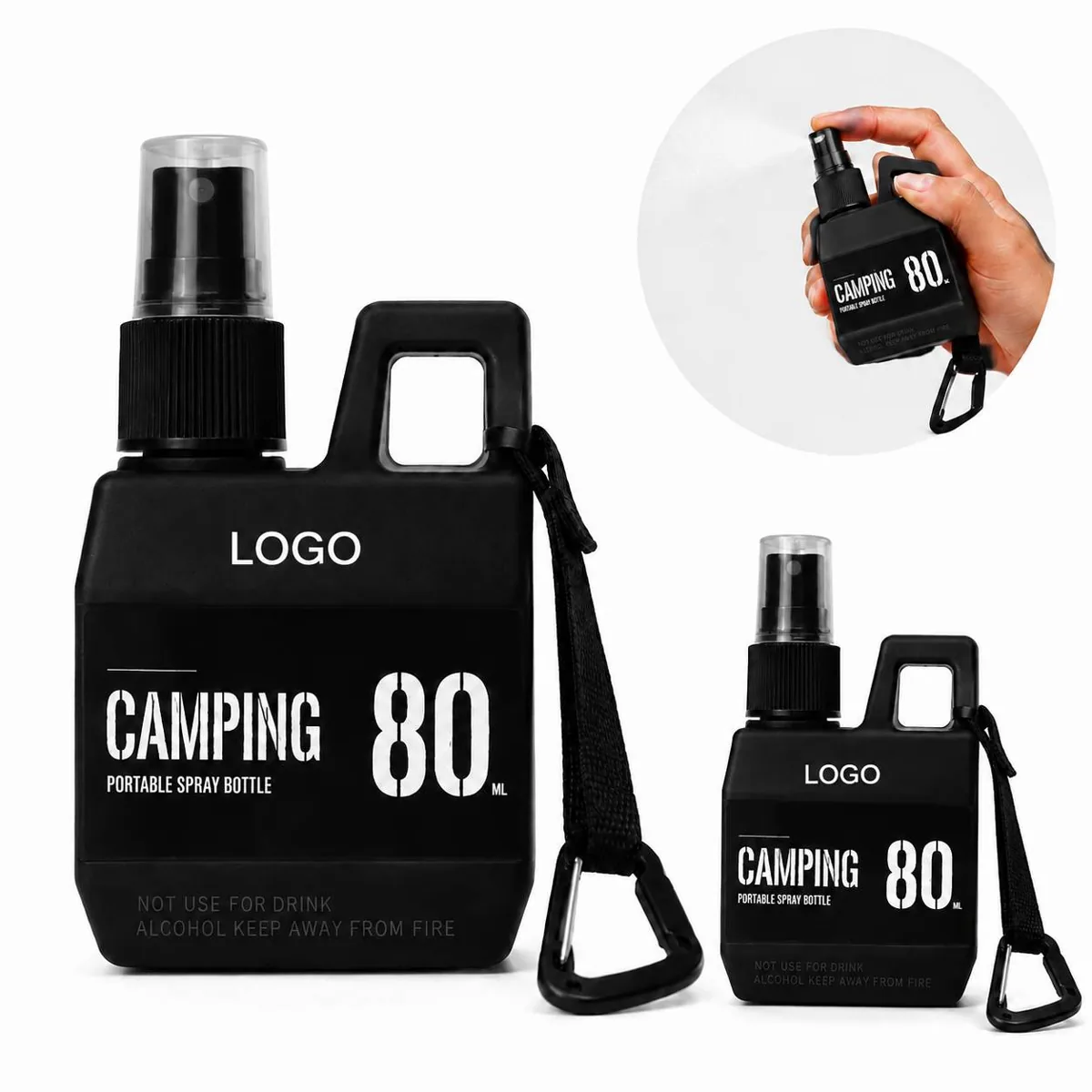 Portable Mini Spray Bottle 80ml Leakproof with Lanyard