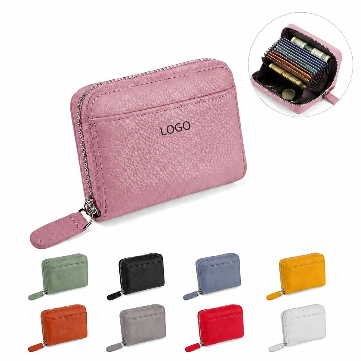 Genuine Leather RFID Blocking Wallet with 20 Card Slots