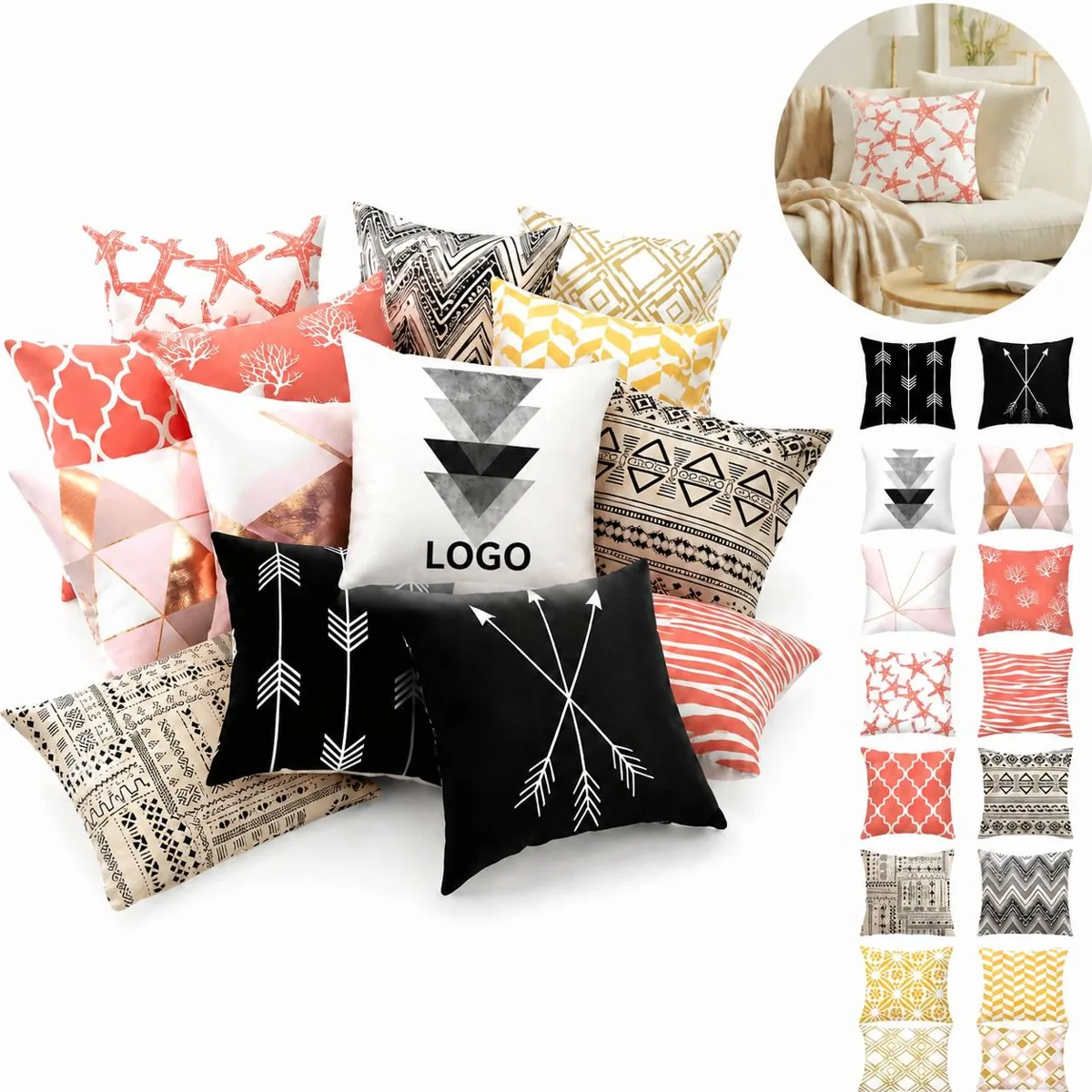 Plush Polyester Throw Pillow Inserts for Sofa Bed