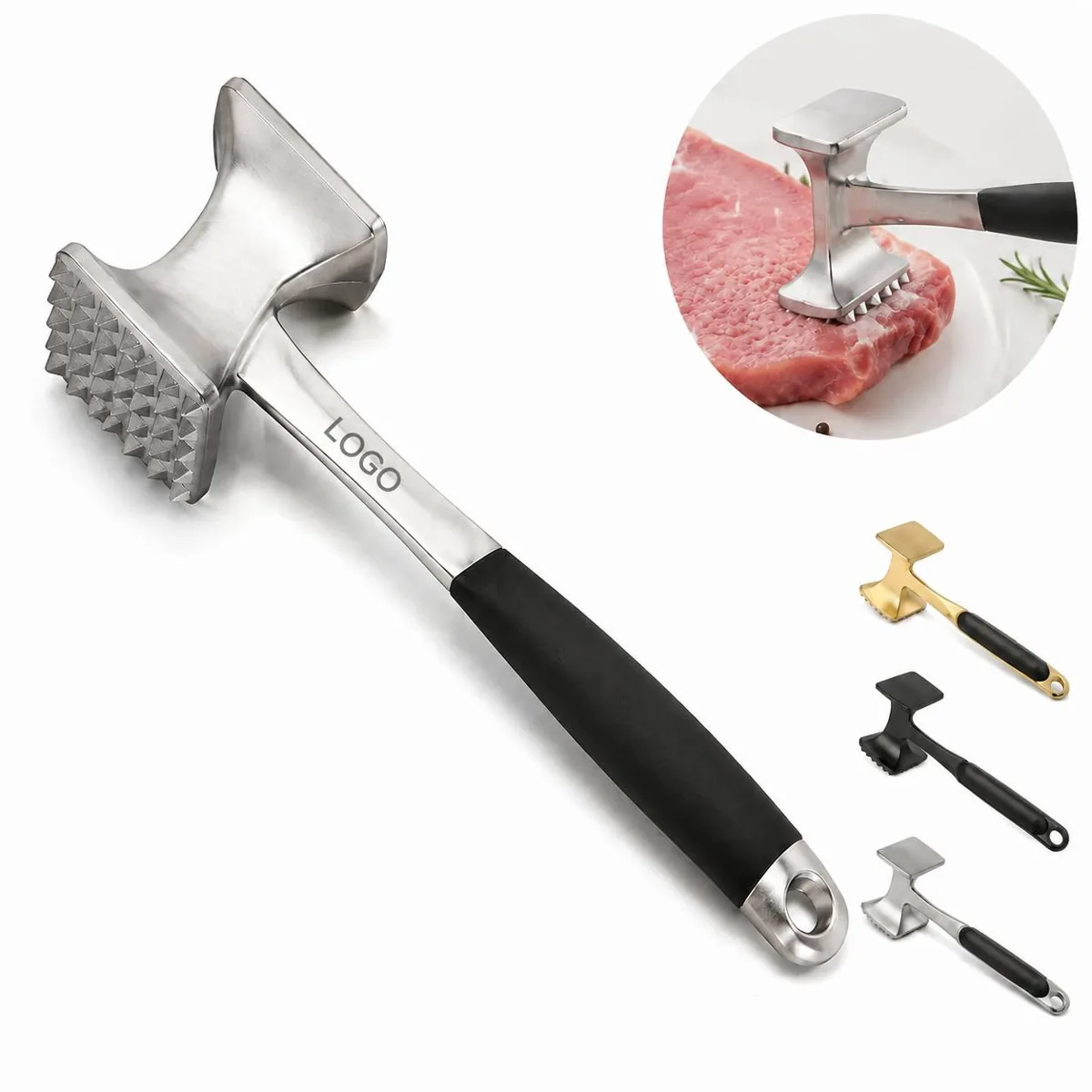 Aluminum Alloy Meat Tenderizer with Ergonomic Grip