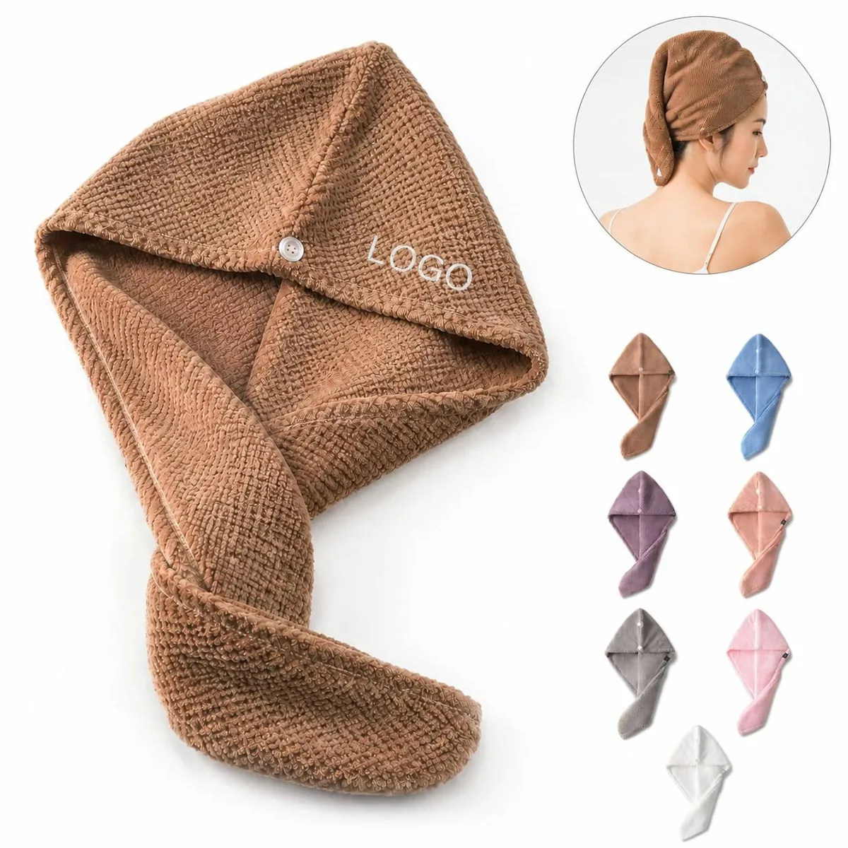 Microfiber Hair Drying Wrap, Quick-Dry Adjustable for Travel