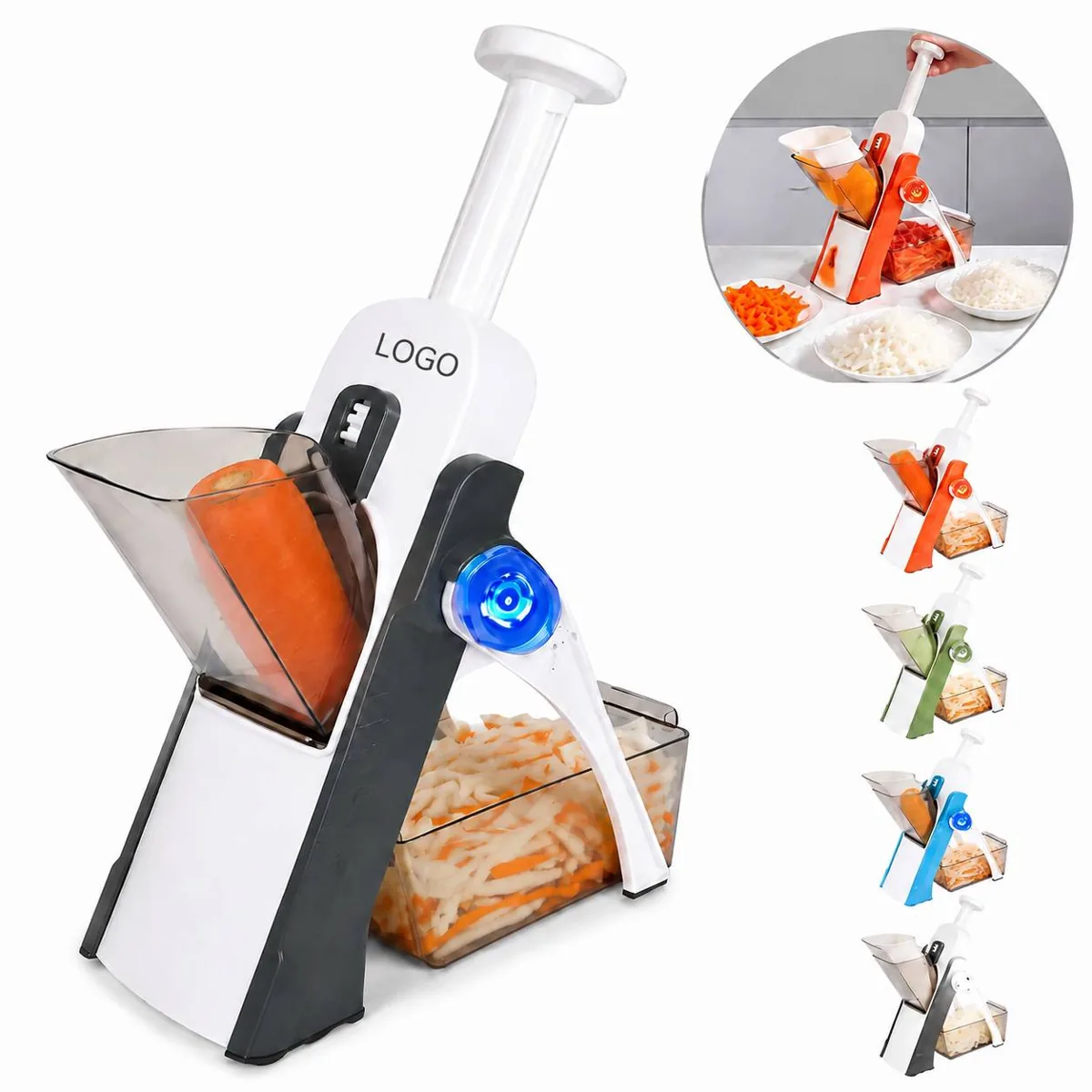 Customizable Vegetable Slicer with Stainless Steel Blades