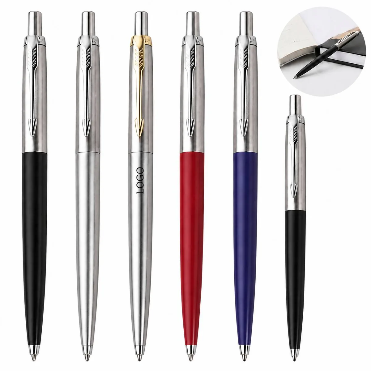 Custom Engraved Stainless Steel Retractable Pen Corporate