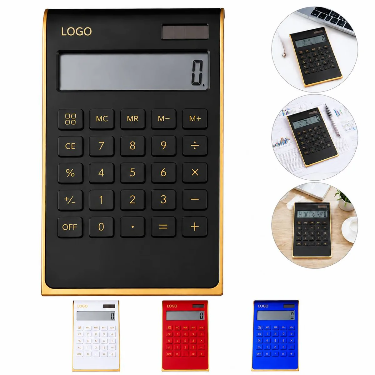 Solar Powered Desktop Calculator with Oversized Keypad, 10
