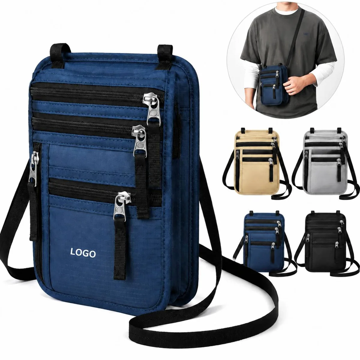 RFID Blocking Travel Neck Pouch Passport Holder Water
