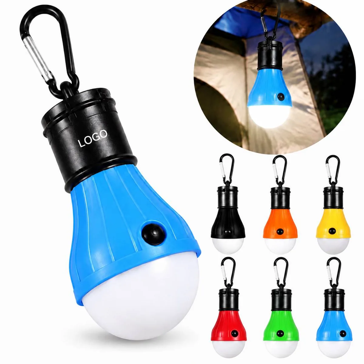 Compact 3-LED Waterproof Camping Lantern with Carabiner Clip