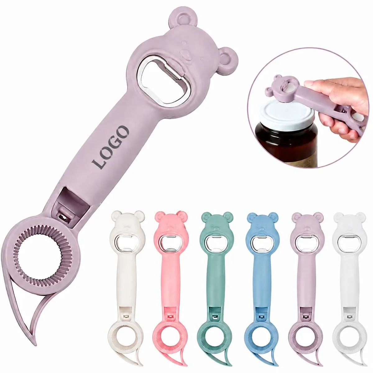 4-in-1 Multi Purpose Bottle Opener with Stainless Steel Cap