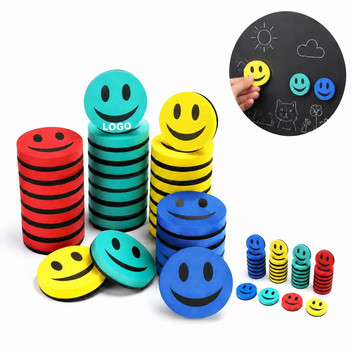 Magnetic Foam Felt Whiteboard Eraser Pad, Residue-Free
