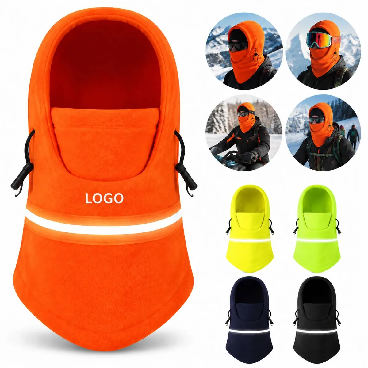 High Visibility Reflective Balaclava Face Mask for Cold