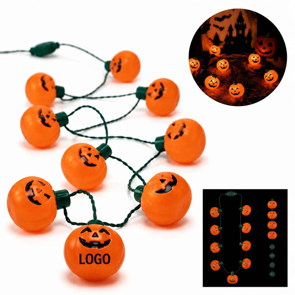 9 Modes LED Halloween Glow Necklace for Party Costume Events