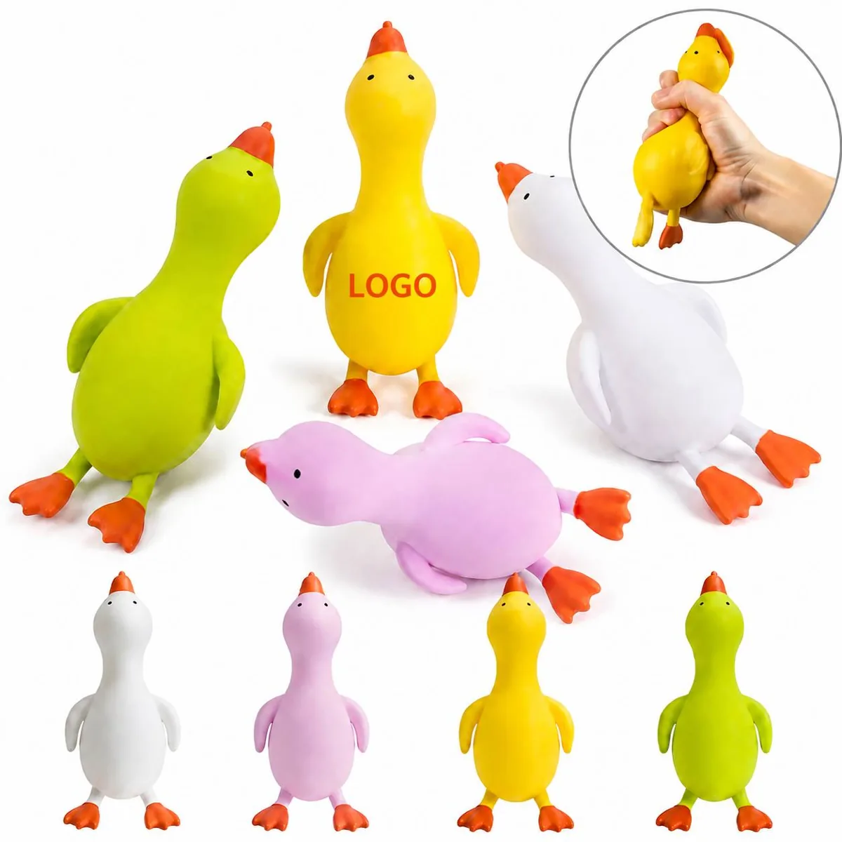 Duck Squeeze Stress Relief Toy, Stretchy TPR Fidget