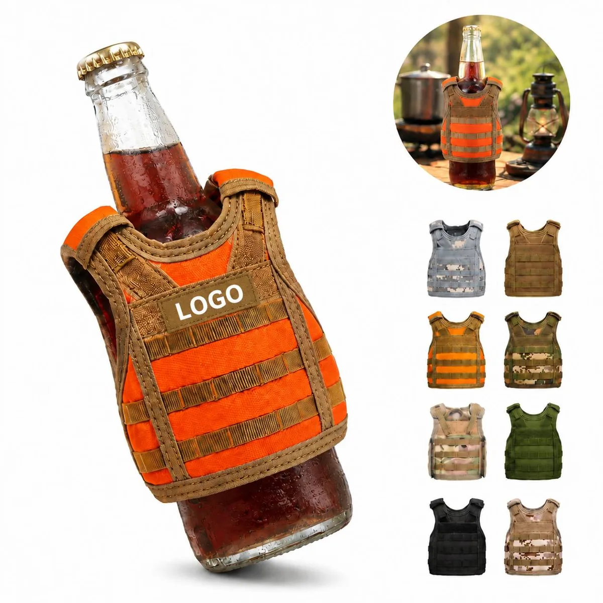 Safety Vest Insulated Can Cooler Pouch, 600D Oxford Fabric