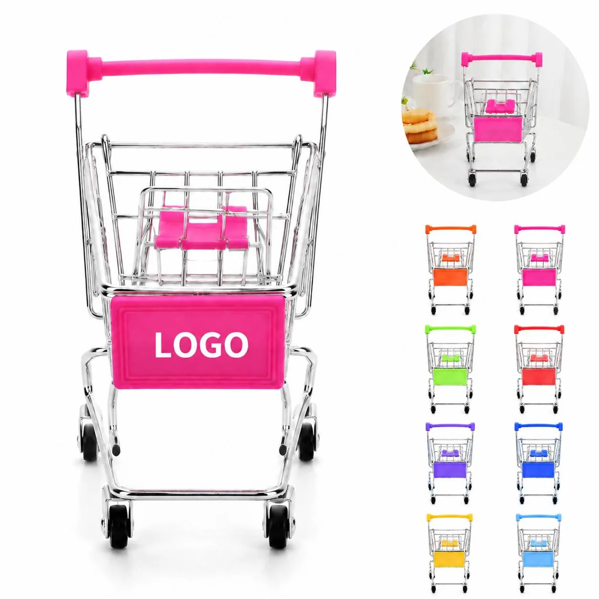 Miniature Grocery Trolley Craft with Smooth Wheels