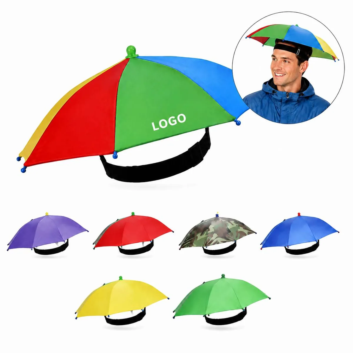 Hands Free Sun Shade Rain Cap for Outdoor Hiking Fishing