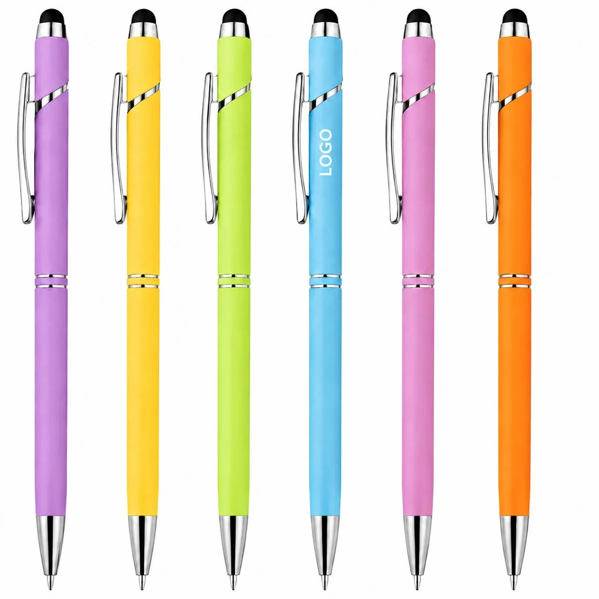 Stylus Ballpoint Pen with Soft Touch Rubberized Grip