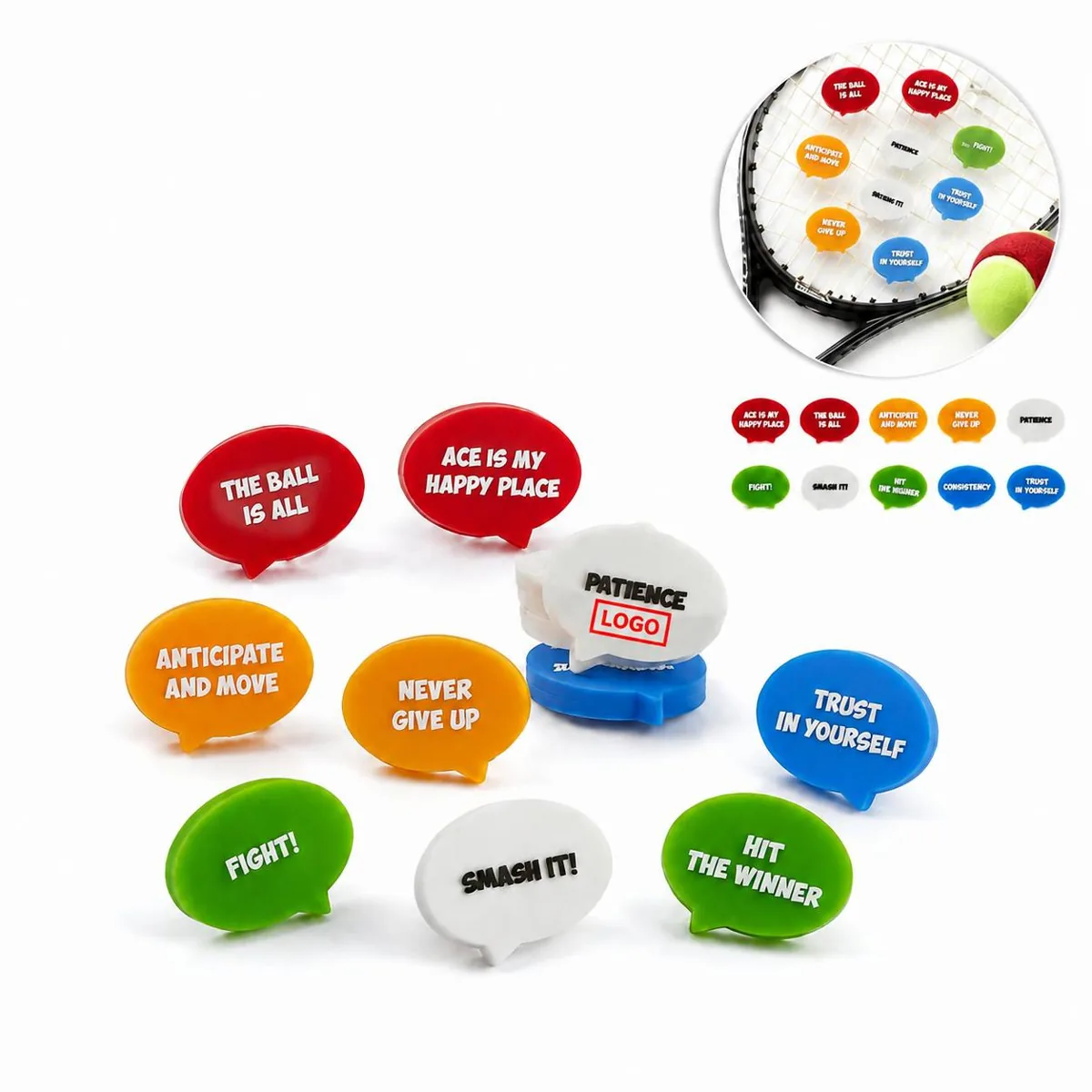 Tennis Racket Vibration Dampeners Set, Shock Absorbers