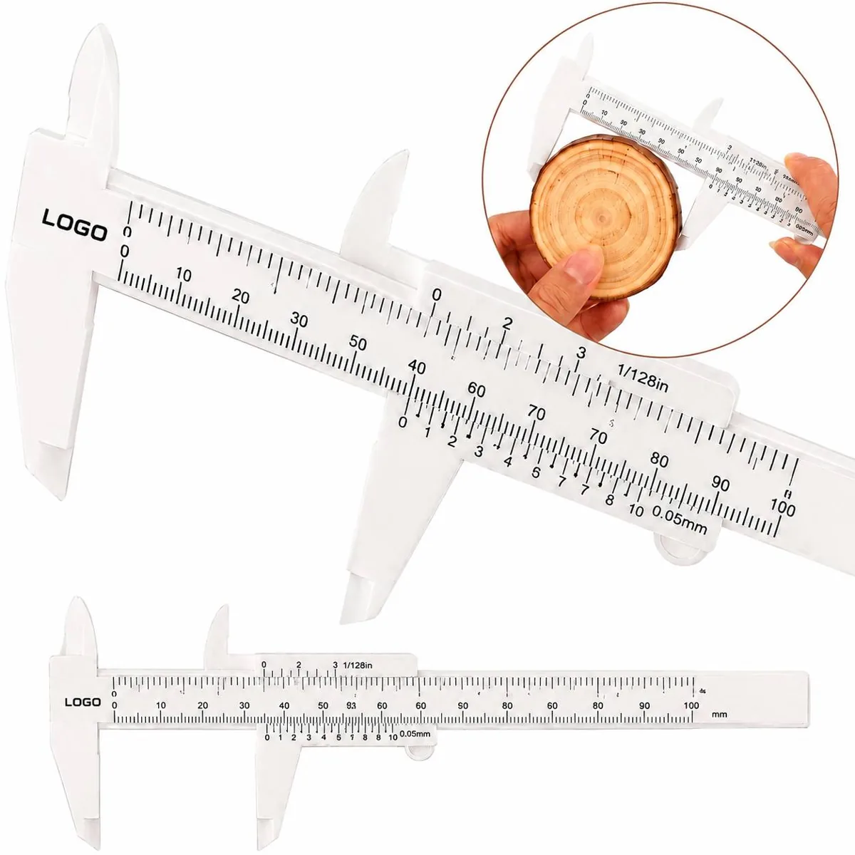 Compact Plastic Caliper with Dual-Scale for Precision