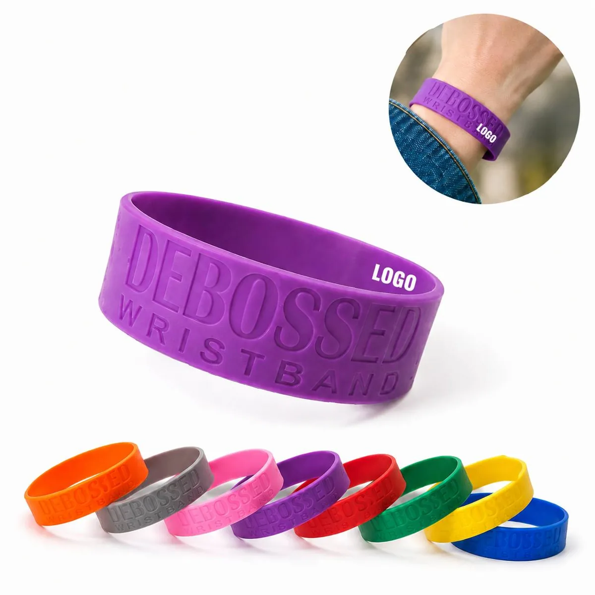 Custom Silicone Wristband Bracelet, Hypoallergenic