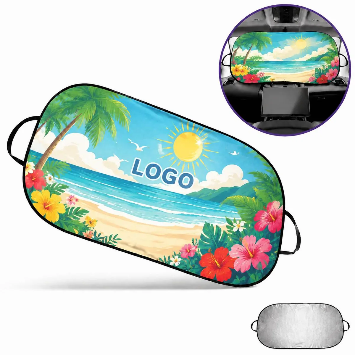 Custom Logo Car Sunshade for Windshield, Heat Protection