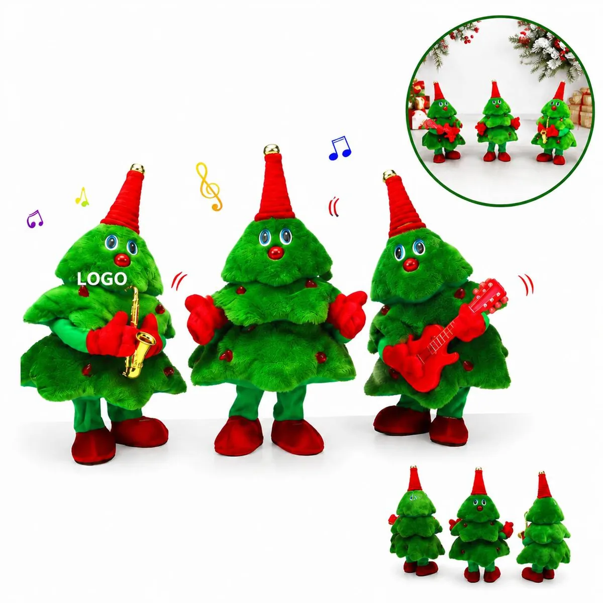 Festive Musical Dancing Singing Christmas Tree Plush Toy