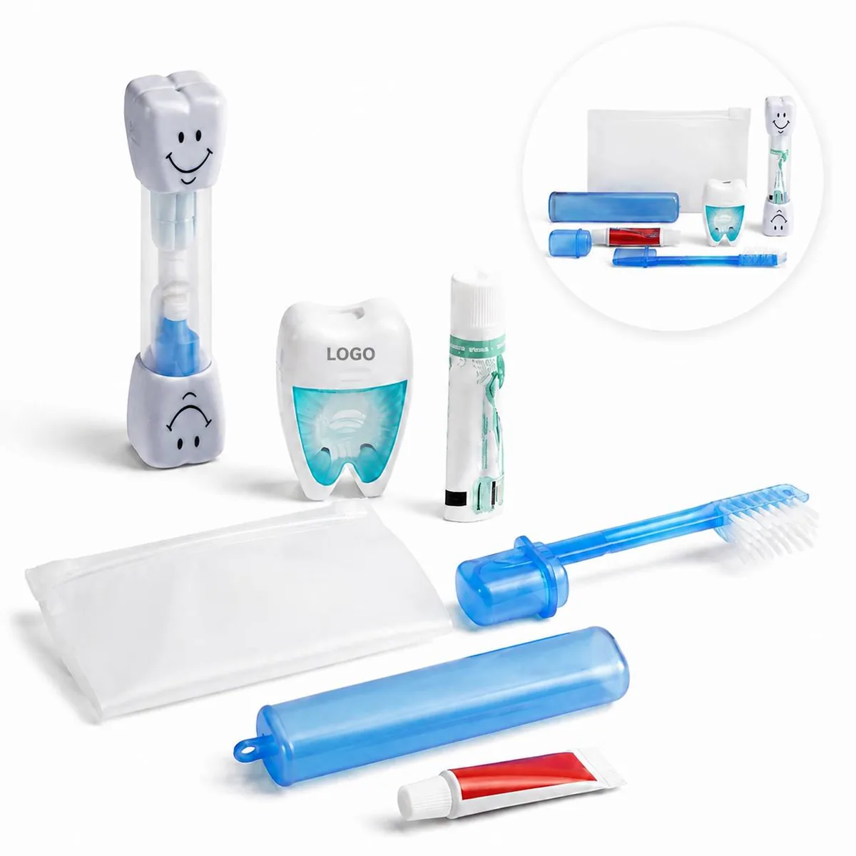 Happy Smile Dental Care Travel Set with 2-Minute Timer
