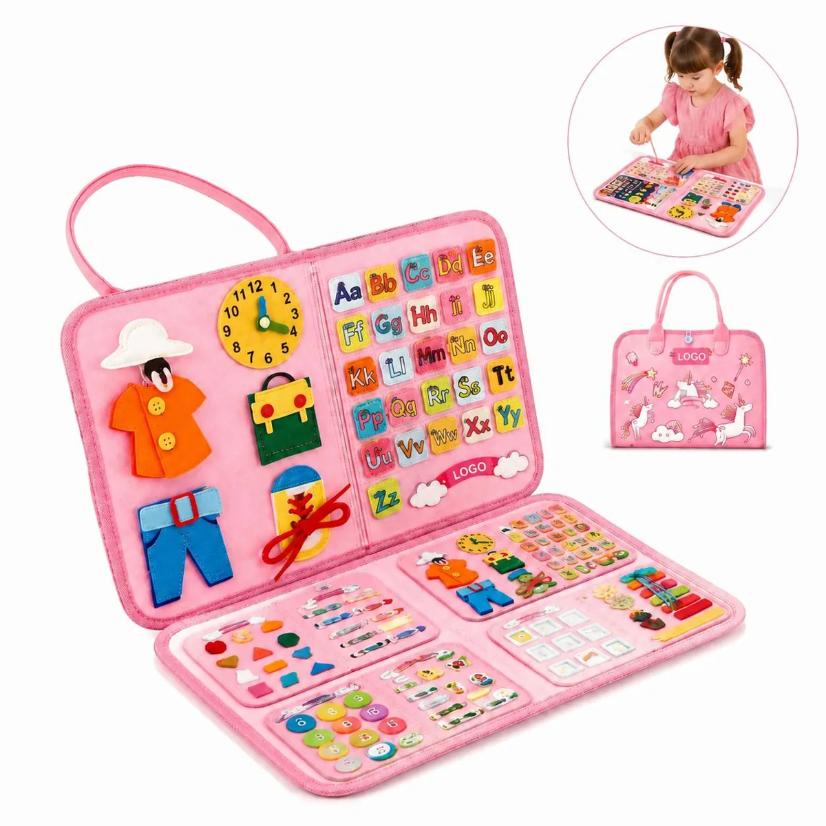 Toddler Felt Sensory Activity Board Montessori Travel Toy