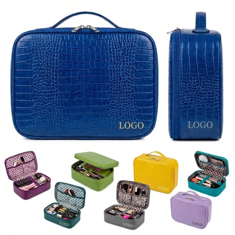 Chic Water-Resistant PU Leather Travel Cosmetic Organizer Bag