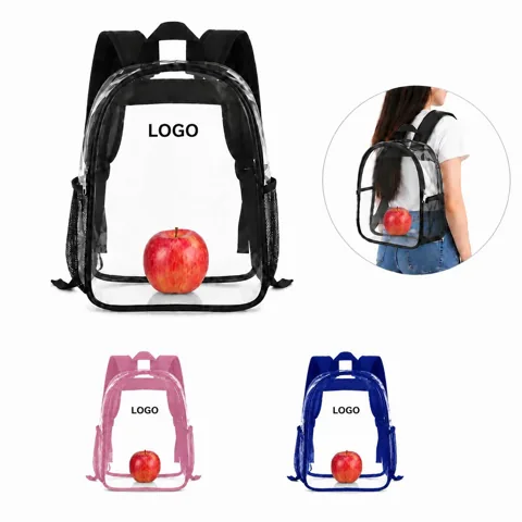 Heavy Duty Transparent Clear Backpack, Security Approved