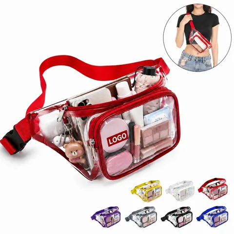Clear PVC Waist Bag with Adjustable Strap for Events