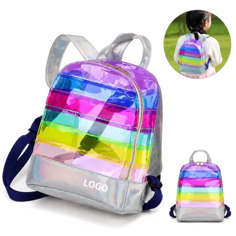 Rainbow Prism Mini Backpack Transparent PVC Beach Day Bag