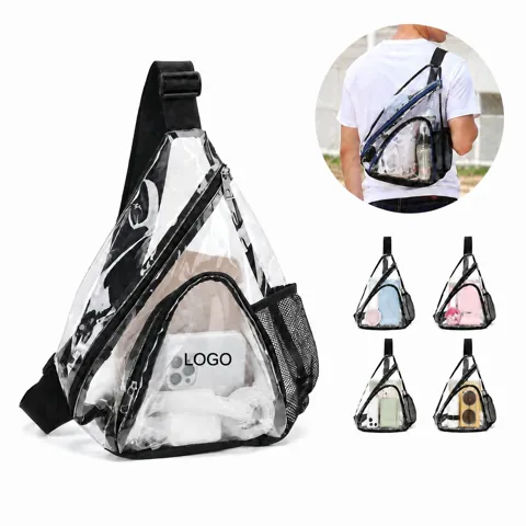 Clear PVC Sling Bag Waterproof Travel Crossbody Purse