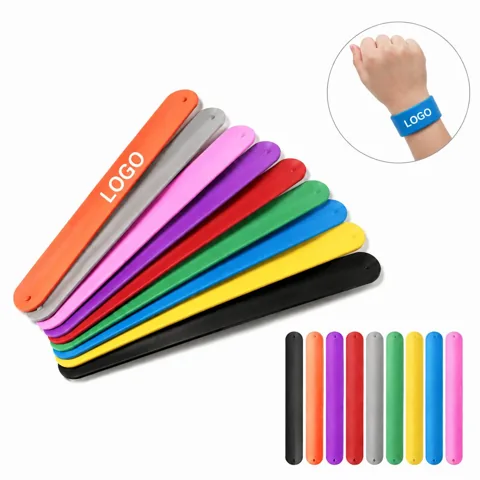 Custom Logo Silicone Snap Bracelets Promotional Giveaways