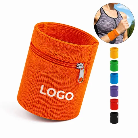Zippered Sports Sweatband Pouch with Secure Pocket for Gym