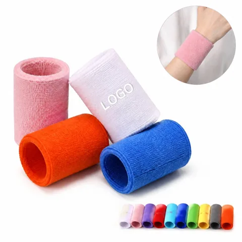 Active Cotton Terry Sweatband Wristlet Duo for Workouts