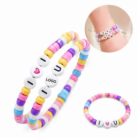 Multi-Color Alphabet Beads Bracelet for DIY Personalized