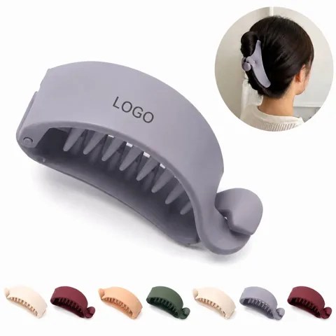 Matte Morandi Geometric Banana Hair Clip for Medium Hair