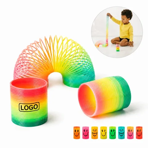 Rainbow Plastic Spring Toy Custom Logo Promotional Gift
