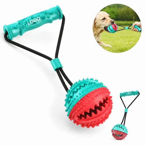 Durable Dog Chew Ball Treat Dispenser with Dental Cleaning