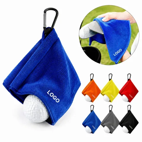 Microfiber Golf Towel with Carabiner Clip for Clubs