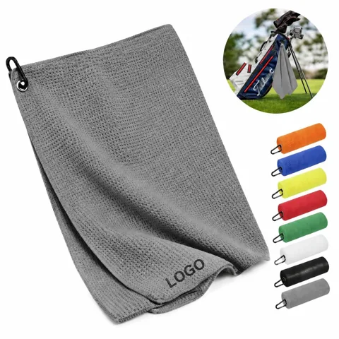 Elite Microfiber Golf Towel, Waffle Weave, Highly Absorbent
