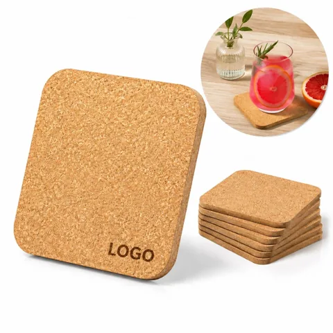 Natural Cork Coasters Absorbent 4 Pack Eco Friendly Drink