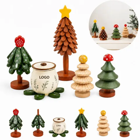 Christmas Tree Wooden Coaster, Holiday Table Gift