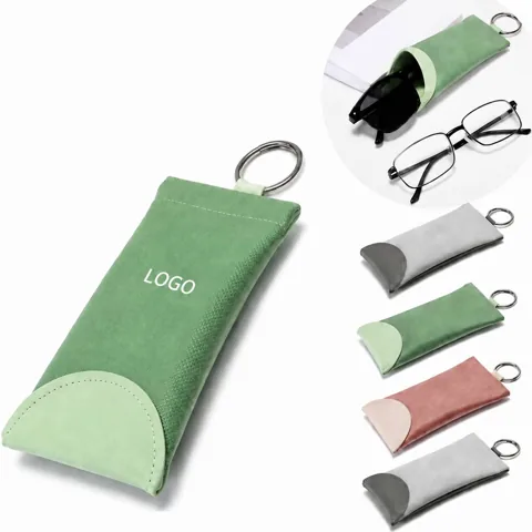 Snake Skin Leather Eyeglass Case with Spring Snap Closure