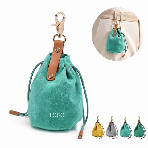 Adjustable Canvas Dog Treat Pouch with Reflective Accents