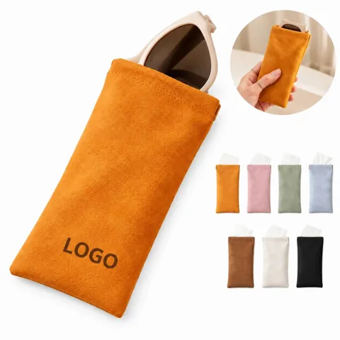 Compact PU Leather Eyewear Pouch with Squeeze Closure