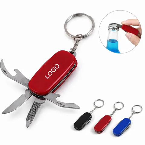 Stainless Steel Folding Keychain Multi Tool with Blade