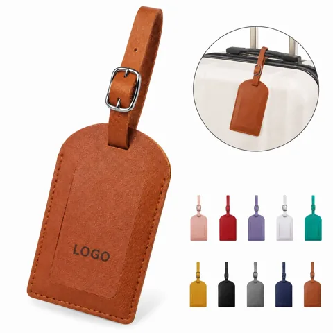 Minimalist PU Luggage Tag with Durable Strap for Travel