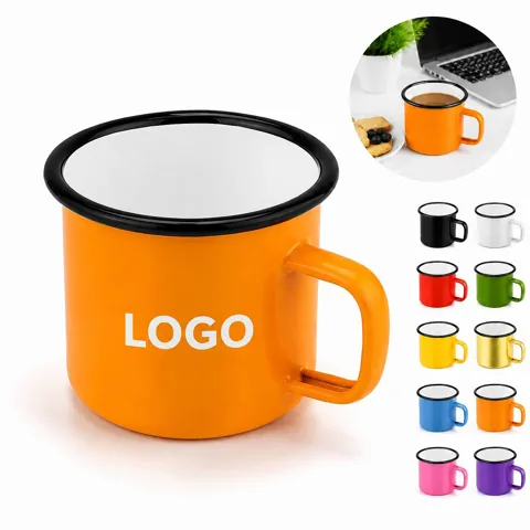 Classic Enamel Outdoor Coffee Cup for Camping, Rustproof